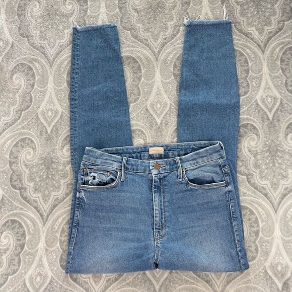 Women's Mother High Waisted Looker Ankle Fray Jeans - Picture 1 of 8